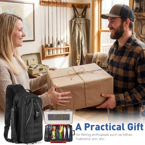 256 Pcs Fishing Backpack with Tackle Box Gears