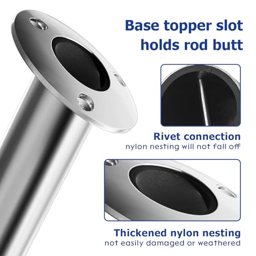 15 Degree Fishing Rod Holder 2 Pack (Stainless Steel - 15 Degree)