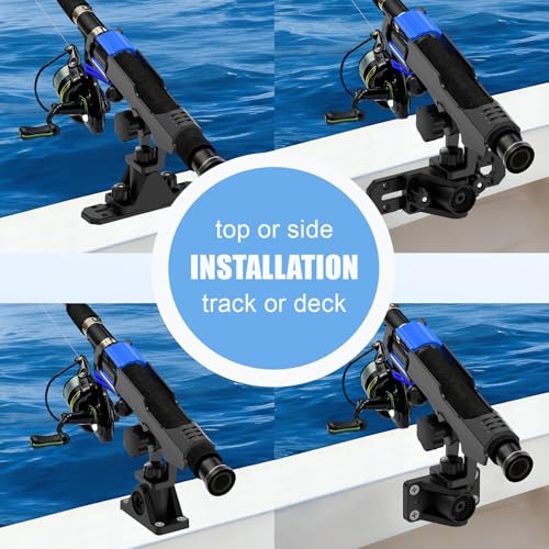 Track Mounted Kayak Rod Holders for Fishing Boat & Canoe 2 Pack