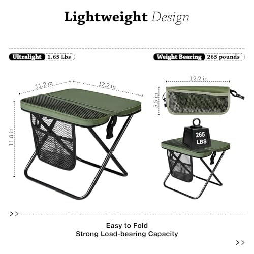 Compact Fishing Camping Seat for Adults (Green)