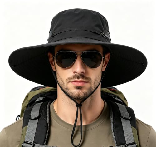 Fishing Sun Hat for Men UPF 50+ Wide Brim Boonie Hats for Summer