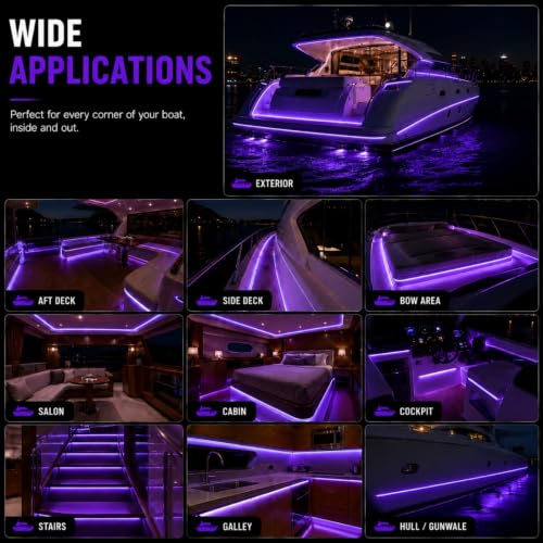12V UV Black Boat LED Strip Lights (UV)