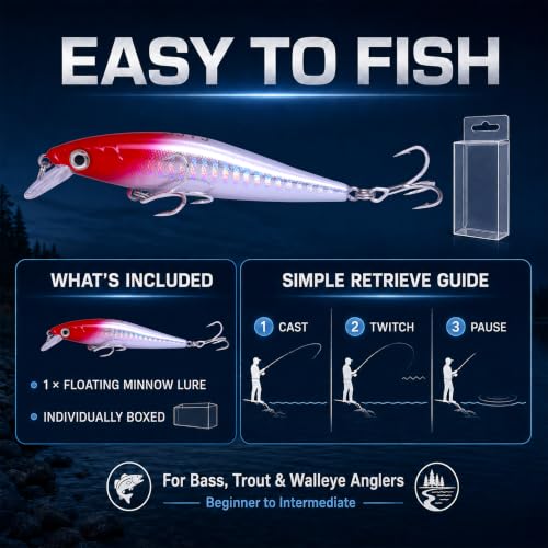 Floating Minnow Fishing Lure (B2-1PCS/0.3OZ-3.35")