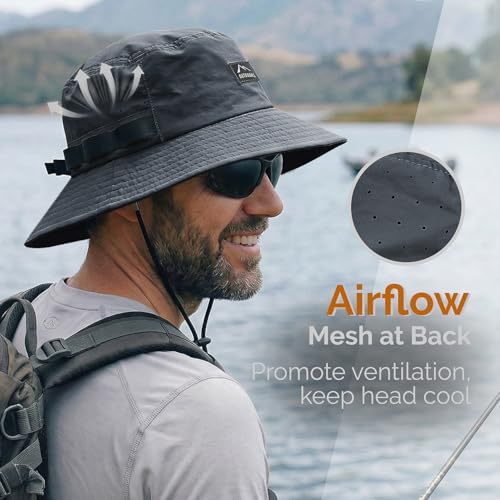 Mens Bucket Sun Hats (One Size / Dark Grey)