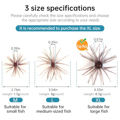 20 PCS Urchin Baits for Bass Fishing