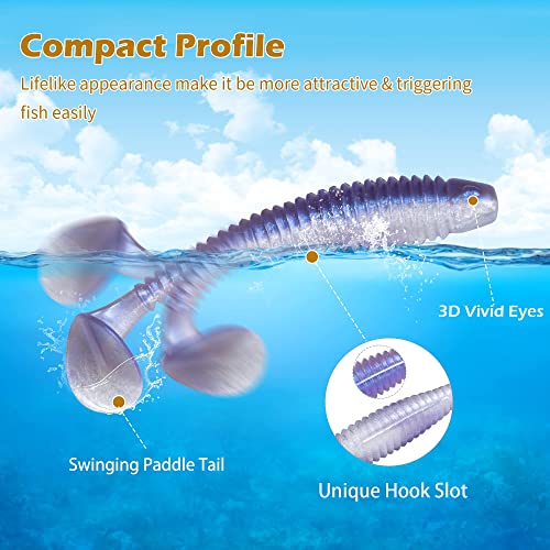 Paddle Tail Swimbait Fishing Lures for Bass Fishing (Model H)