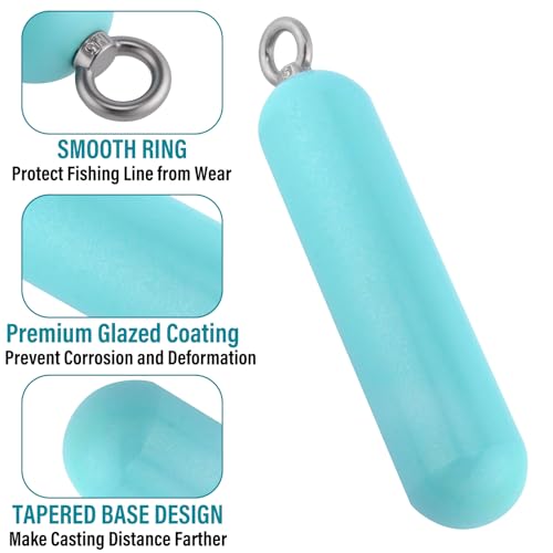 2pk Cylindrical Sinker Weight Saltwater Fishing 26oz (750g/26oz-2pcs)