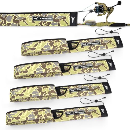 MeshGuard Camo Fishing Rod Sleeves (Khaki Camo 4 Pcs / Spinning)