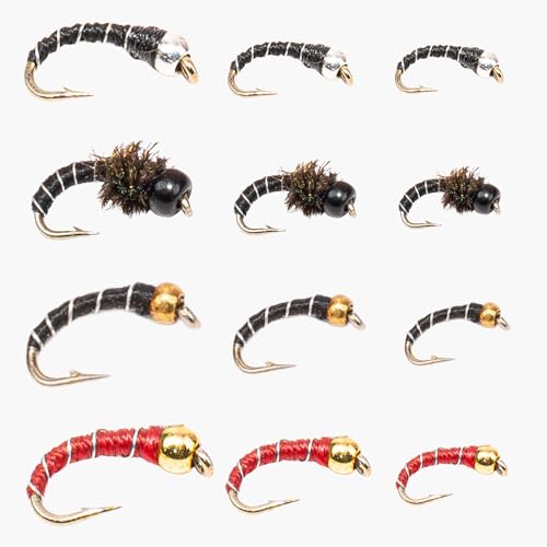 Zebra Midges for Fly Fishing 12 Pack