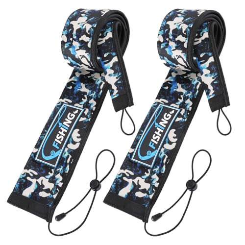 2Pcs Neoprene Fishing Rod Sleeves (Blue Camo / 65" - 2Pcs)