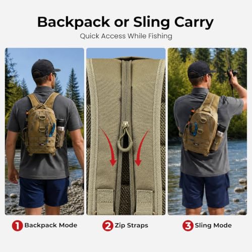 Fishing Backpack (Khaki / Standard)