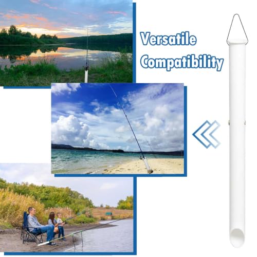 4 Pack 27in Tubular Sand Spikes for Surf Fishing PVC Surf Shore and Beach Fishing Rod Holder Sand Spike for Beaches