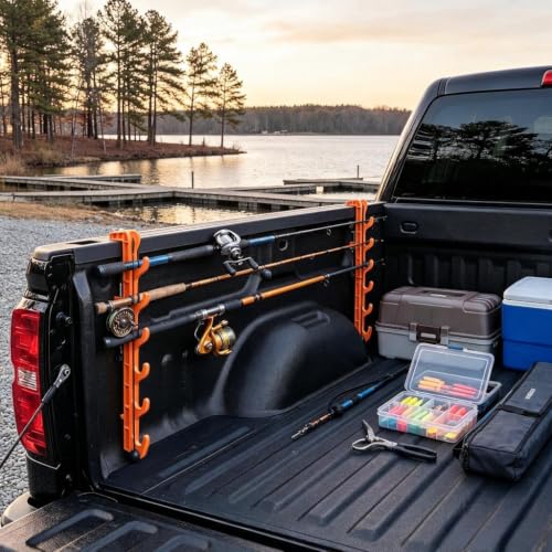 Truck Bed Fishing Rod Holder 2 (4 holes-Black)