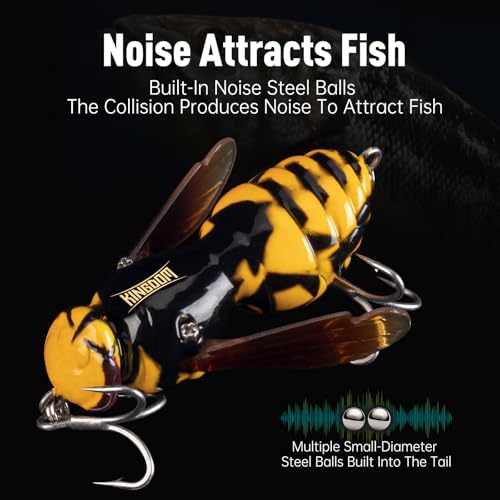3PCS Top Water Fishing Lures with Carbon Steel Three Hooks for Freshwater (Set3 / 1.57in/0.14oz)