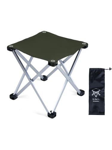 Compact Camping Folding Stool Aluminum Alloy Portable Stool (Green)