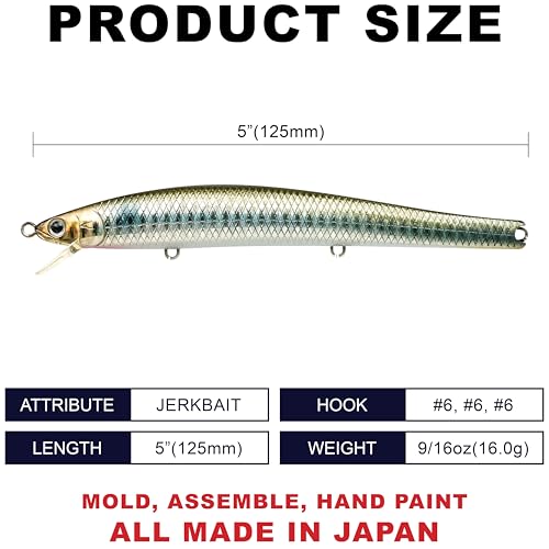 FlashMinnow 125 YAWARA Saltwater Fishing Lure (With Scale / 7357 Anchovy Venus / 125F)
