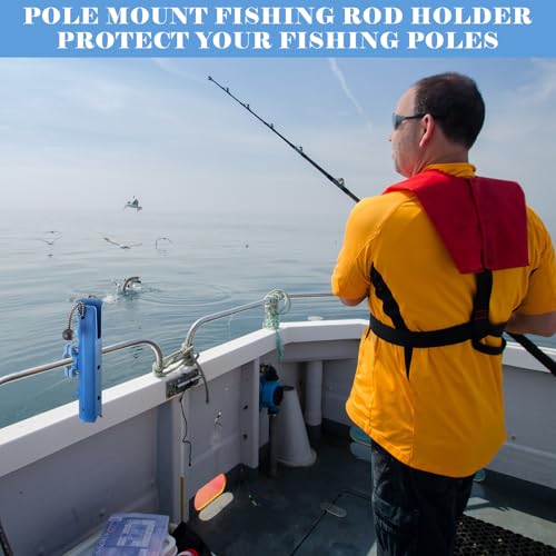 2 Pcs Fishing Rod Holder for Bike Rack Pole Mount Rotatable Fishing Chair Pole Holders with Clamp for Boat Bicycle Motorcycle Kayak Cart (Blue)