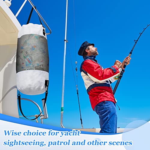 Boat Trash Bag Garbage Can Collapsible Mesh Trash Container (White / Classic Style)