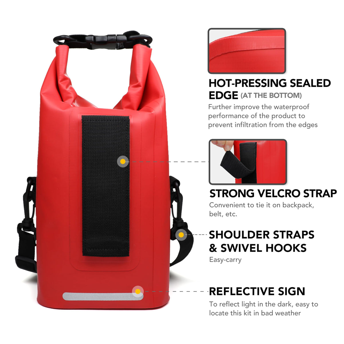 250 PCS Water‑Resistant First Aid Kit (Red / 250 Piece Roll Top Bag)