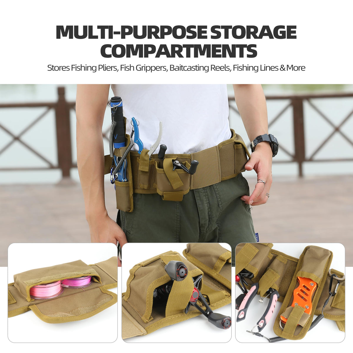 Lightweight Utility Waist Pack (Khaki，1)