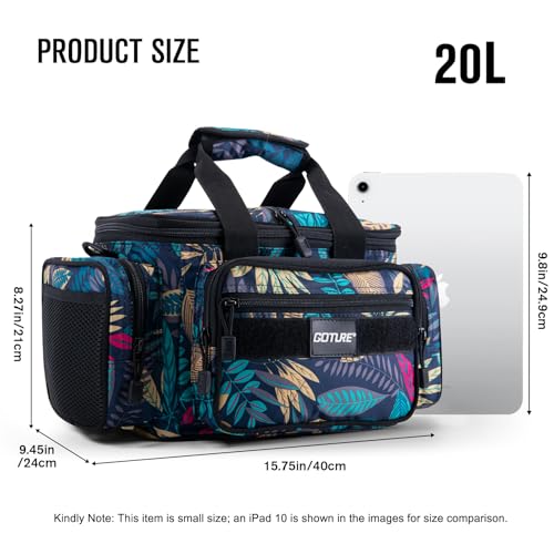 Fishing Tackle Bag (B1:Blue Leaf(Without Trays-15.75"x9.45"x8.27") / Small)