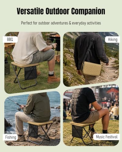 16" Portable Collapsible Stool (Khaki)