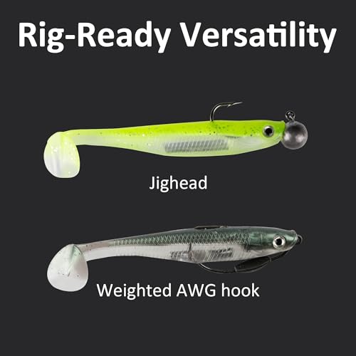 Paddle Tail Swimbait Fishing Lures for Bass Fishing (Pumpkin)