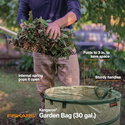 30 Gallon Kangaroo Collapsible Pop Up Garden Bag for Yard Waste (1 Count (Pack of 1))