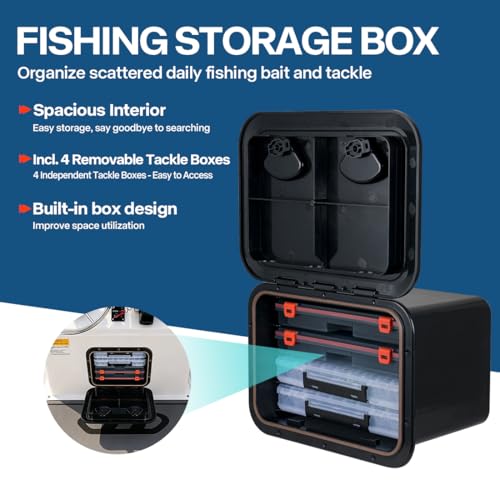 Marine Deck Access Hatch Storage Box 12.4" x 17.3" (black)