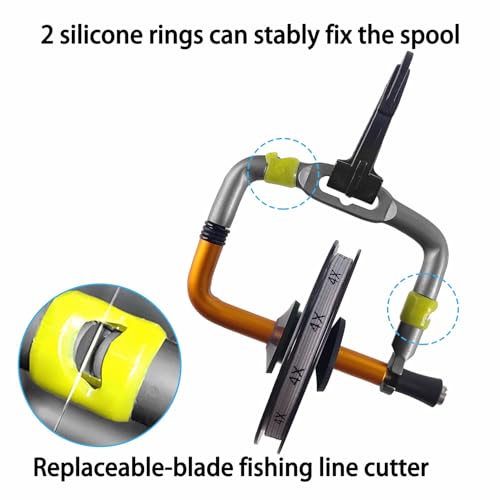 Fly Fishing Tippet Holder with Line Cutter (Matt gunsmoke + Matt orange color / Tippet Holder With 2 Cutters)