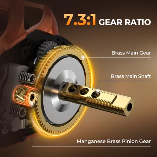 Lethal Blaze Baitcasting Fishing Reel (Left- Shiny Orange- 7.3:1)