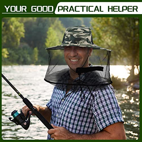 Mosquito Net Hat Sun Hat Mesh Fishing Bucket Cap Garden Bug Cap Face Cover with Zipper for Men Women