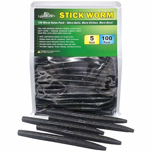 Wacky Worms Soft Plastic for Bass Fishing Lures