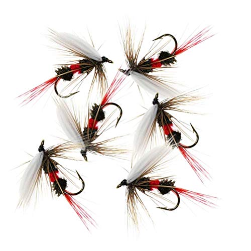 24Pcs Fly Fishing Flies Trout Lures Fishing Tackle Fly Fishing Flies with Boxed Trout Bass Artificial Fish Bait (24Pcs-Royal WulffFly)