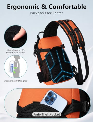 2 in 1 Compact Tactical Fishing Backpack with Tackle Boxes (Orange)