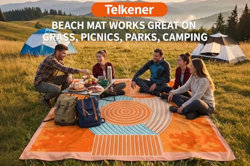 Beach Blanket Waterproof Sandproof 83x79IN (Orange / 79" X 83"（1-4person）)