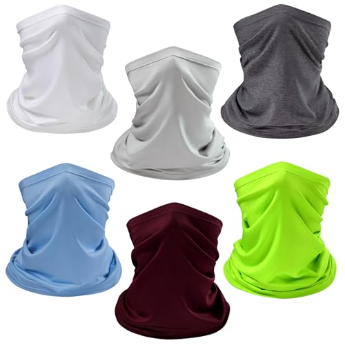 6 Pack UPF 50+ Neck Gaiter Breathable Quick Dry Outdoor Face Mask