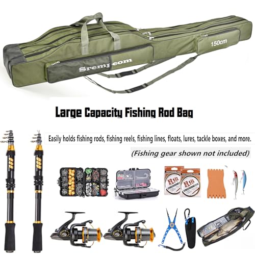 3 Layers Fishing Pole Bag (Green / 150cm/59in)