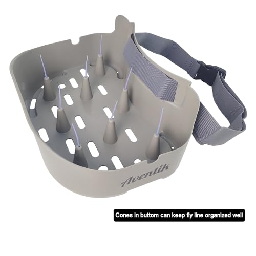 Fly Line Basket Authentic Danish Fisker Design Fishing Stripping Basket Ergonomic Smooth Curved Super Light Tangles with Silicone Spike (New Grey)