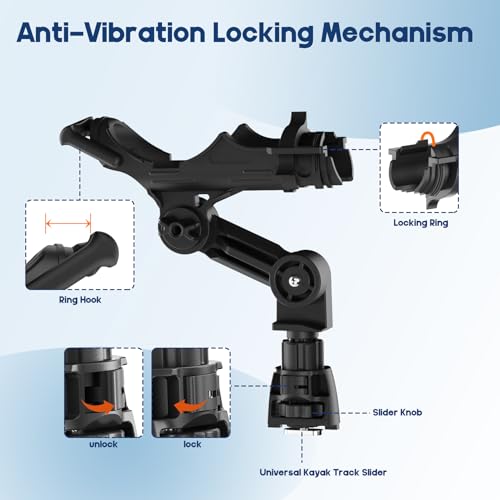 2 Pack Kayak Fishing Rod Holder for Track Mount