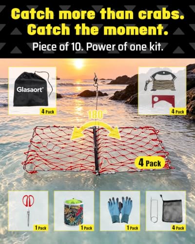 4 Pack Castable Crab Trap Kit (Red/ 4 Pack)