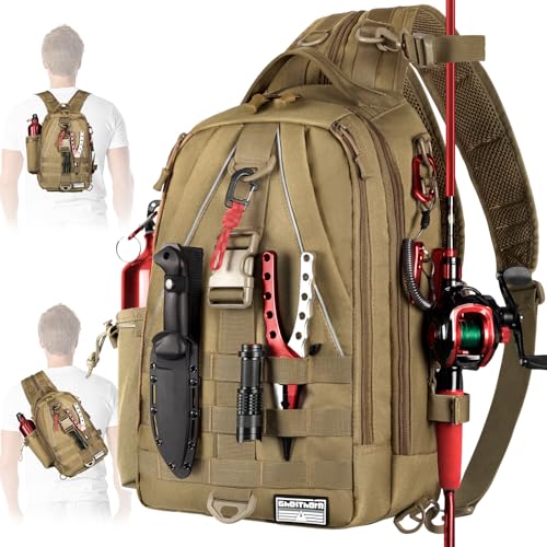 Fishing Tackle Backpack with Tackle Boxes Rod Holder Fishing Bag