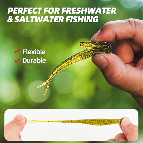 Fork Tail Soft Lures (2.75 Inch-50pcs / Watermelon Red)