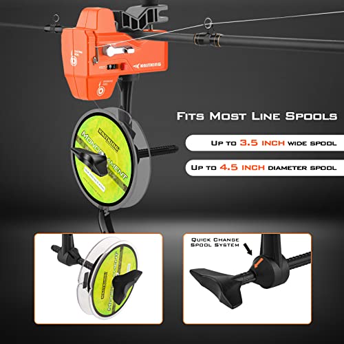 Kalibrate Fishing Line Spooler with 5" Braid Scissors (B: Line Spooler with Counter & Scissor - Orange)