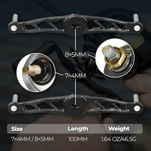 Power Handle Compatible for Shimano Tranx Daiwa Zillion Abu Garcia 13 Fishing Baitcasting Reel Replacement Crank with TPE Knob