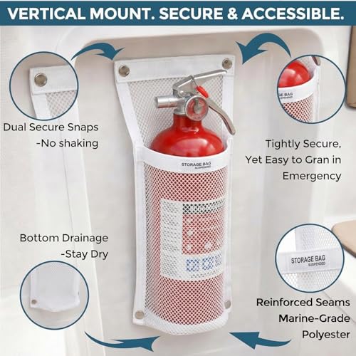 Marine Mesh Single Pocket Boat Gear Storage Bag (White / Medium)