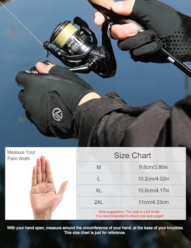 Fishing Gloves 3 Fingerless (Gray / Small)