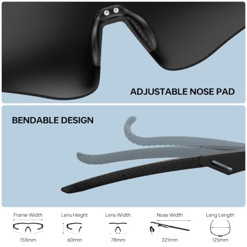 Polarized Running Sunglasses for Men Women Ultra (Elegant Black Green)