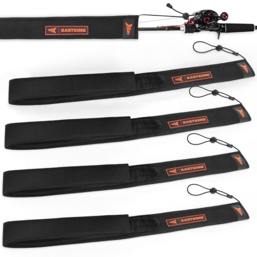 MeshGuard Fishing Rod Sleeves (Black 4 Pcs / Casting/Trolling)