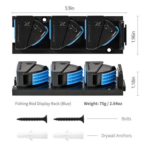 Fishing Rod Holder Vertical (Blue / 3 Slots)
